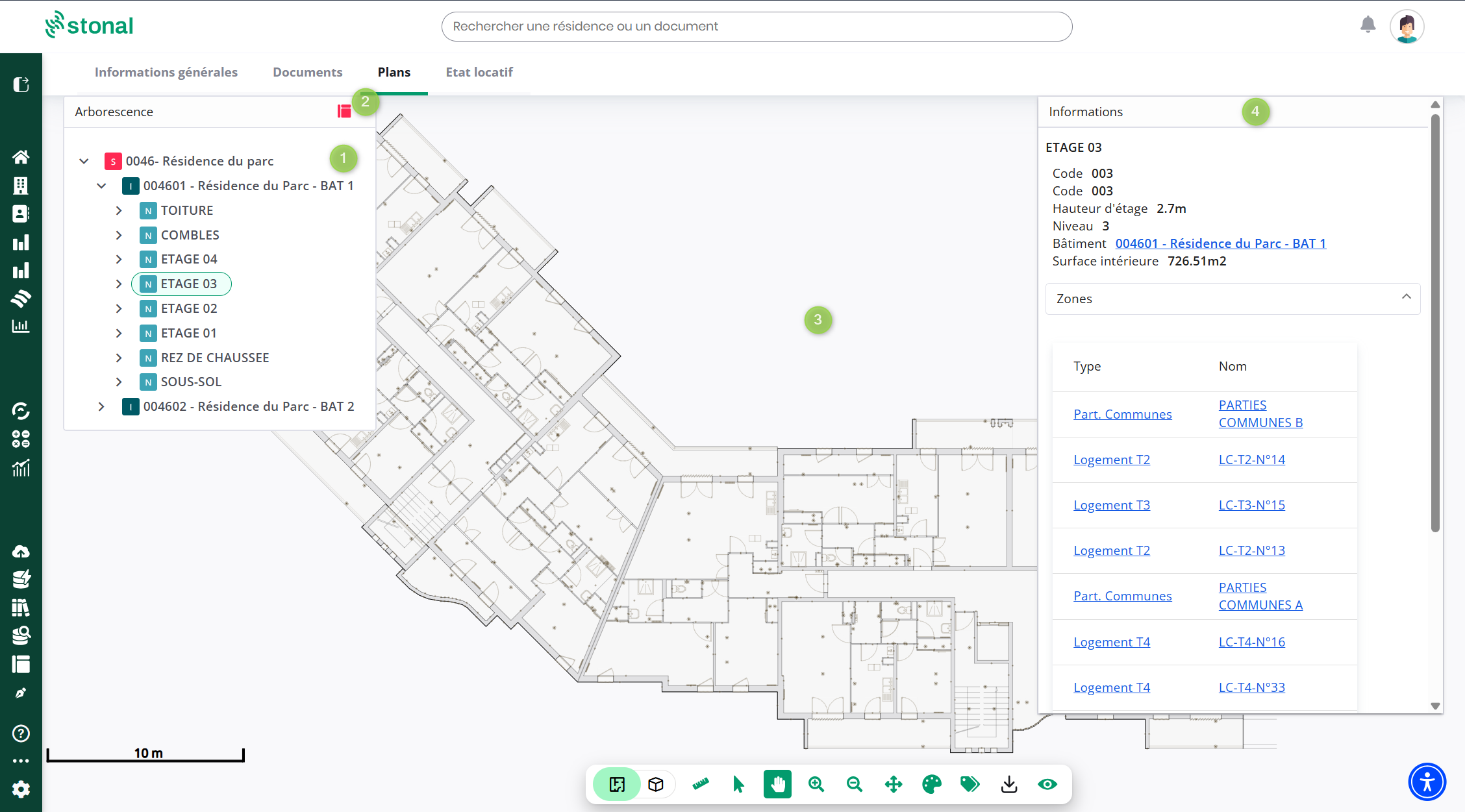 The Plans tab in Model On Platform and its four markers