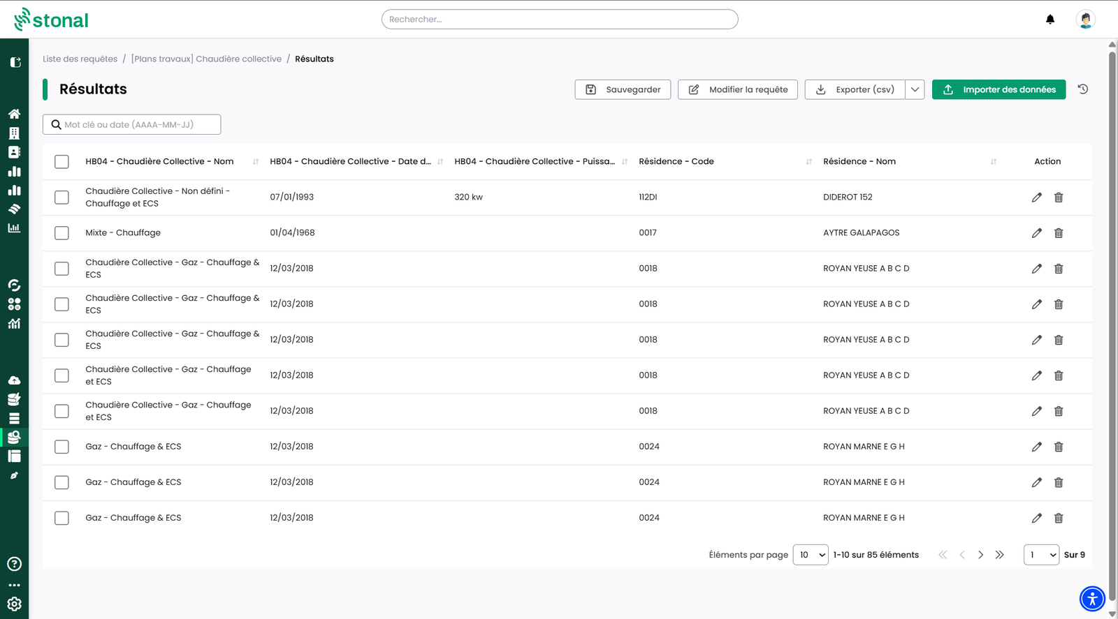 A query's results page